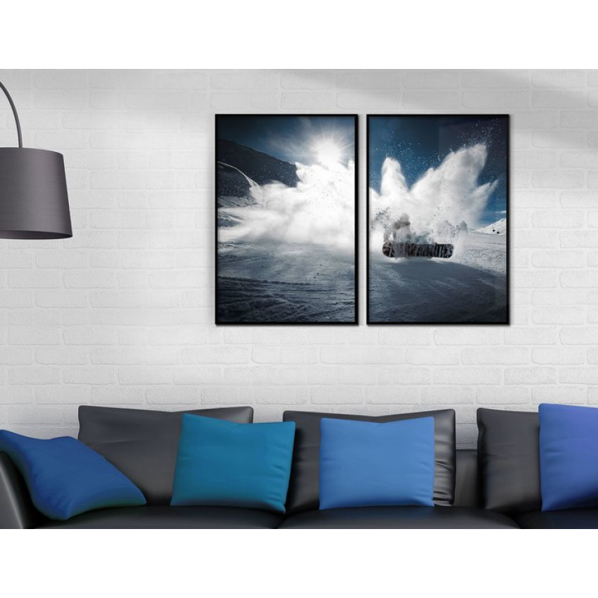 Snowboard och snö - Uppdelad sport tavla