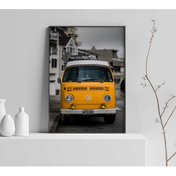 Gul folkabuss - Klassisk bil poster