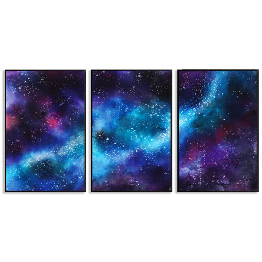 Rymden i abstrakt format - Tredelad tavla