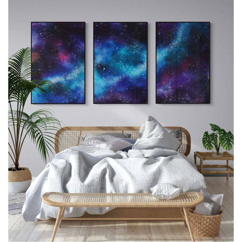 Rymden i abstrakt format - Tredelad tavla