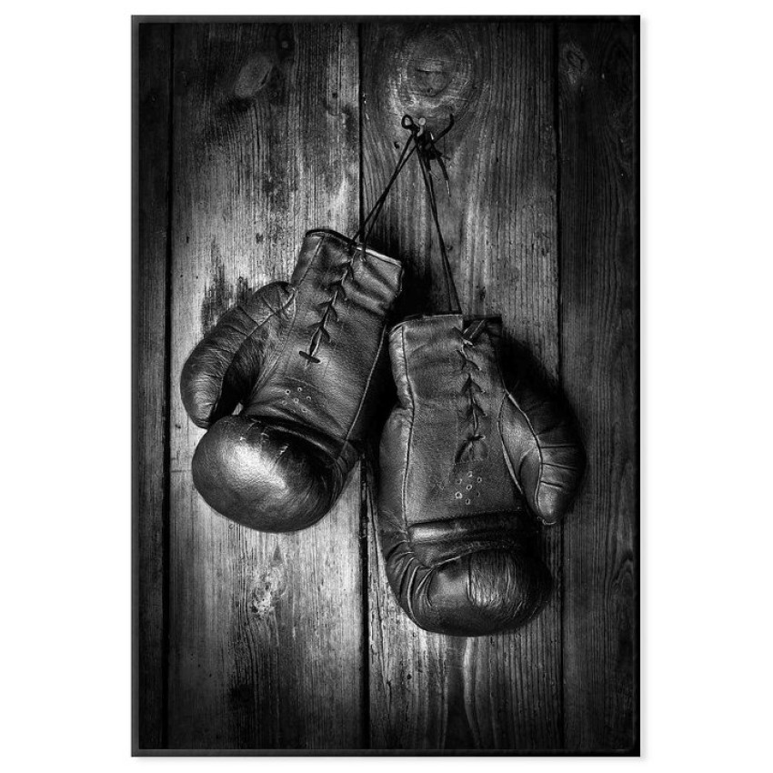 Retro boxningshandskar - Svartvit sport poster