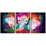 Colorful African elephant - Three piece poster - SwedeArts