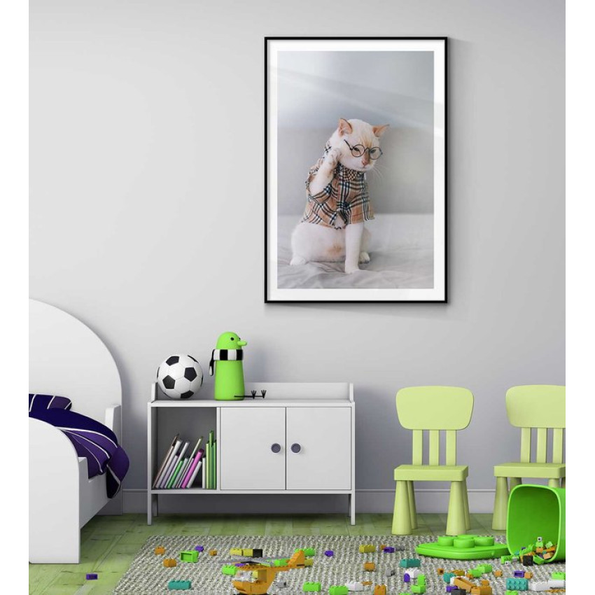 Smart katt i glasögon - Söt & trendig djurtavla