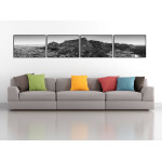 Extreme Panorama City and Mountains - Big Black and White Poster in Four Pieces