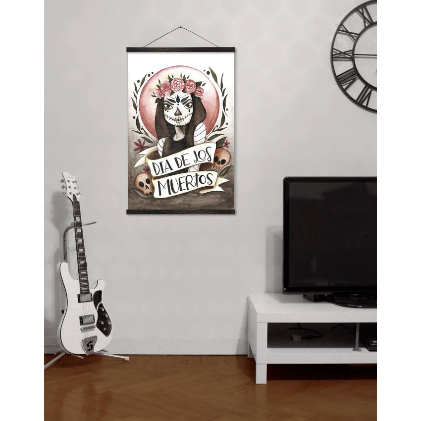 Dia De Suger Skull and Flowers - Big Poster