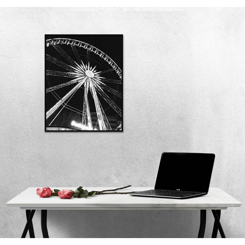 Ferris Wheel - Black and White Poster
