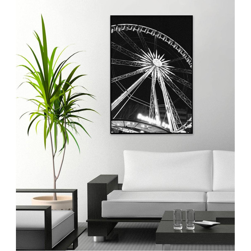 Ferris Wheel - Black and White Poster