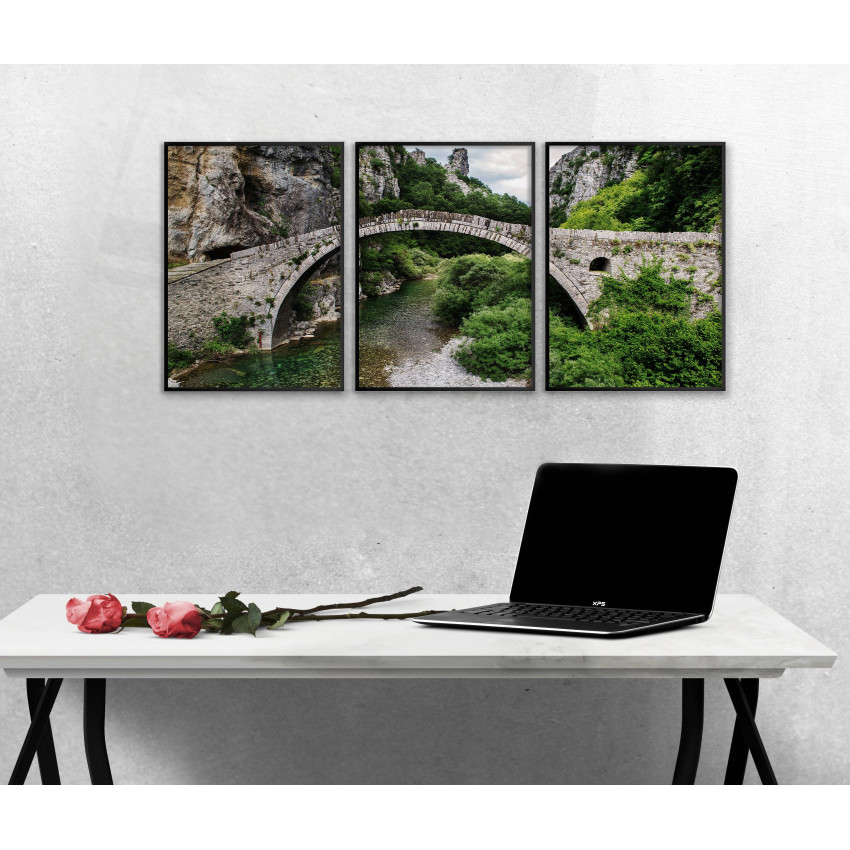 Vacker natur & stenbro - Poster i tre delar