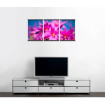 Vackra färgglada blommor - Tavla i tre delar