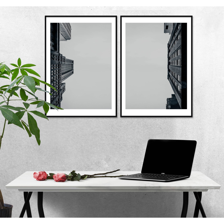 New York Street - Two Piece B/W Poster