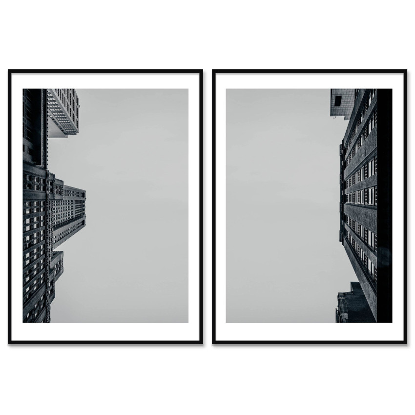 New York Street - Two Piece B/W Poster