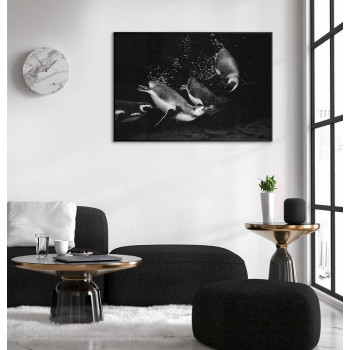 Penguins under water - Abstract poster