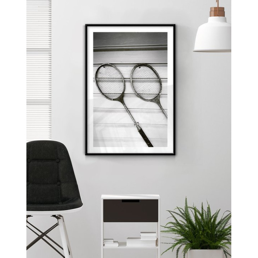 Badminton rackets - Retro sport poster