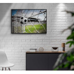 Soccer ball in goal - Sports poster