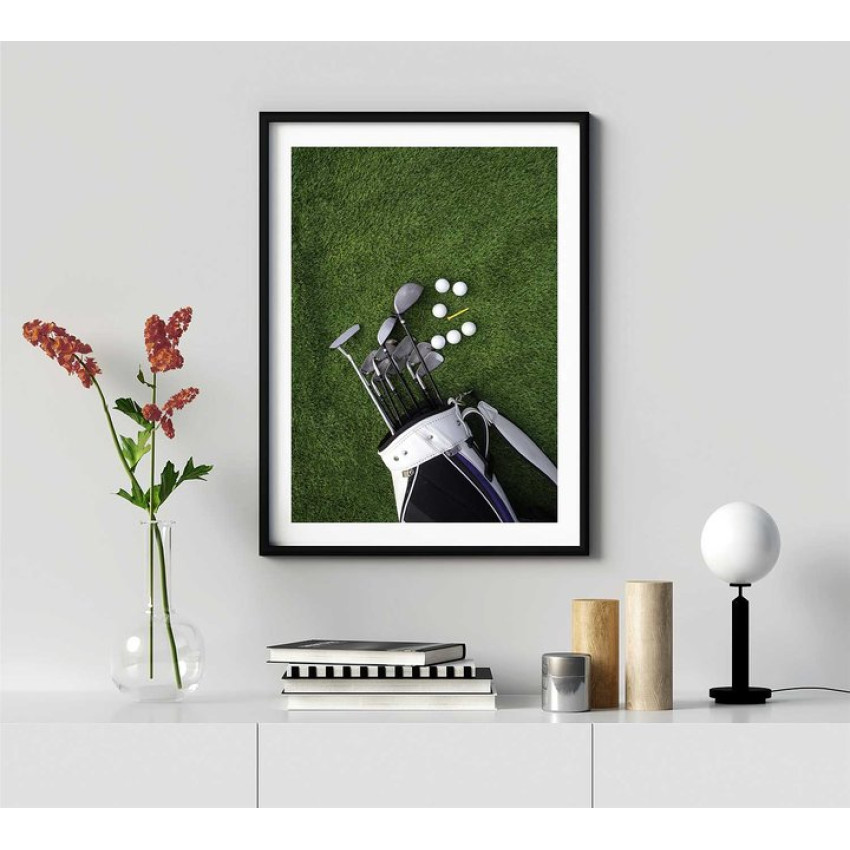 Golfbag med klubbor - Sport poster