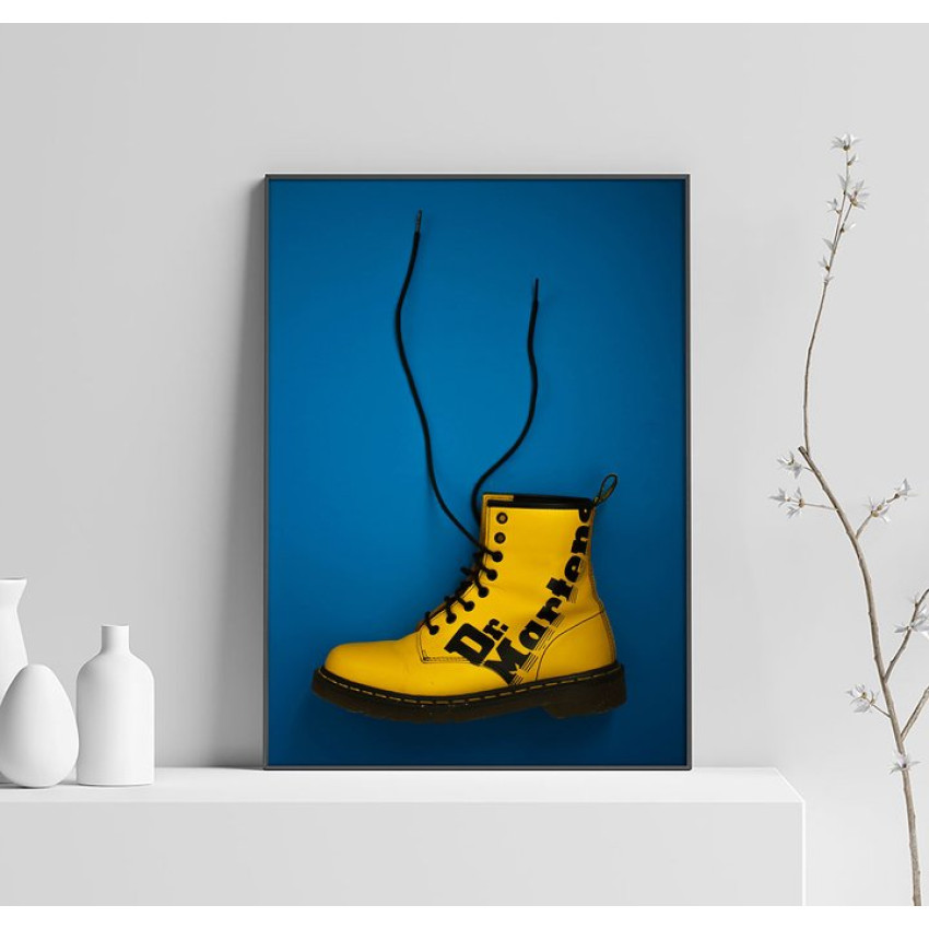 Gula Dr Martens - Blå gul poster