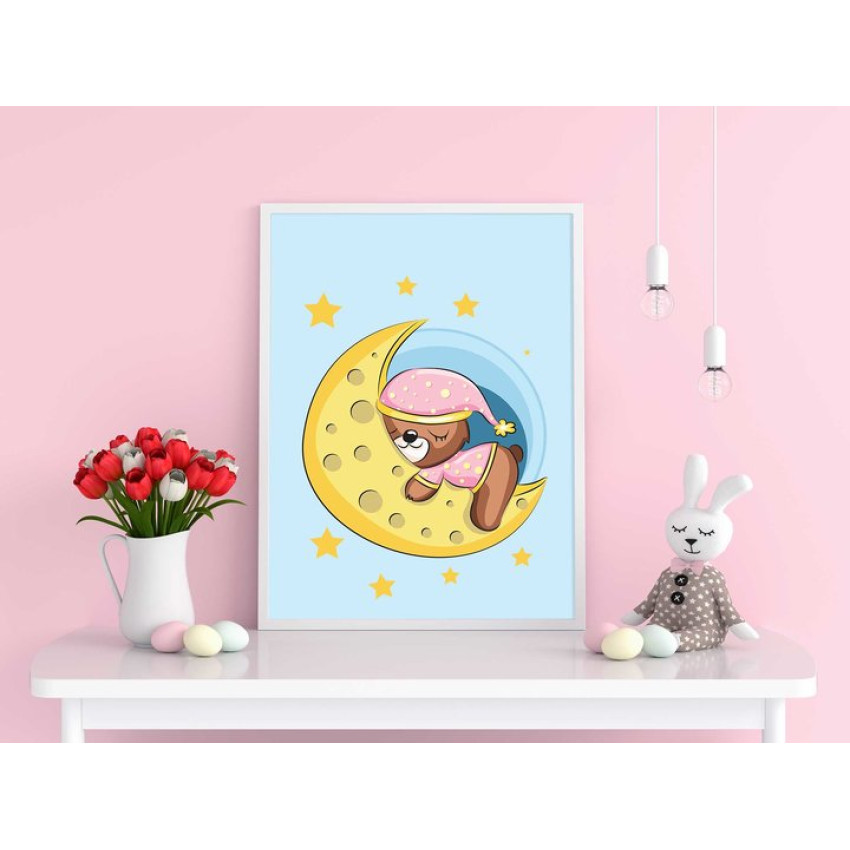 Björnen sover på månen - Söt barntavla