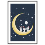 Månen & kaniner - Söt barntavla