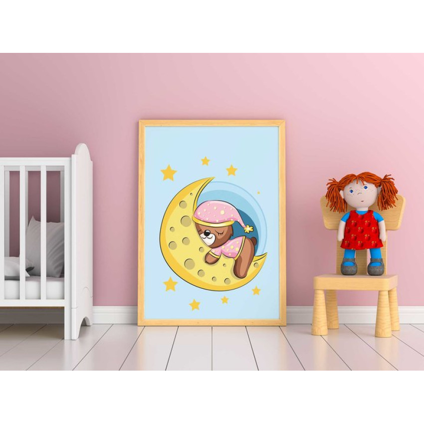 Björnen sover på månen - Söt barntavla
