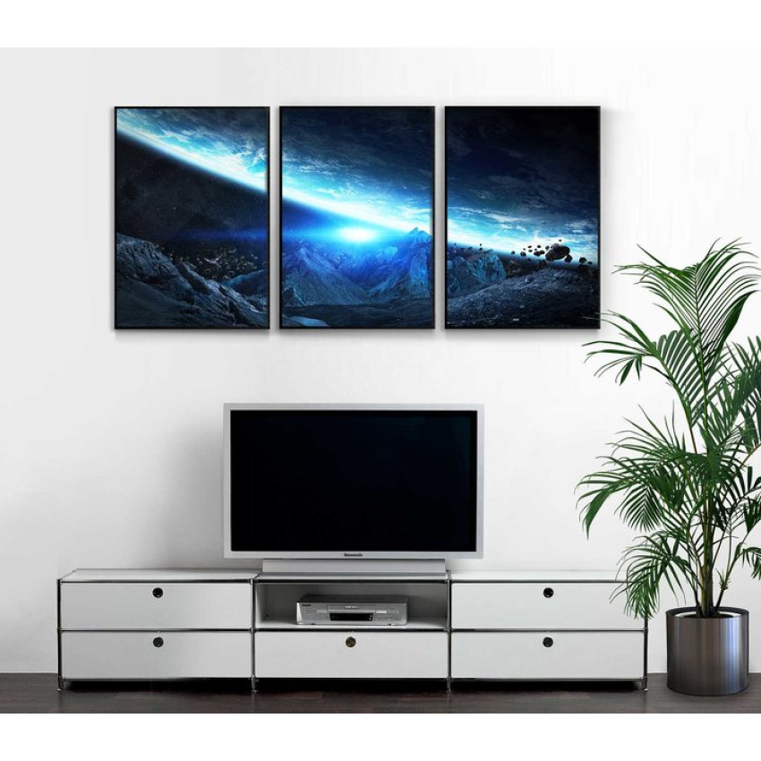 Space and earth - Three piece poster