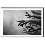 Zombie hands - Svartvit plansch