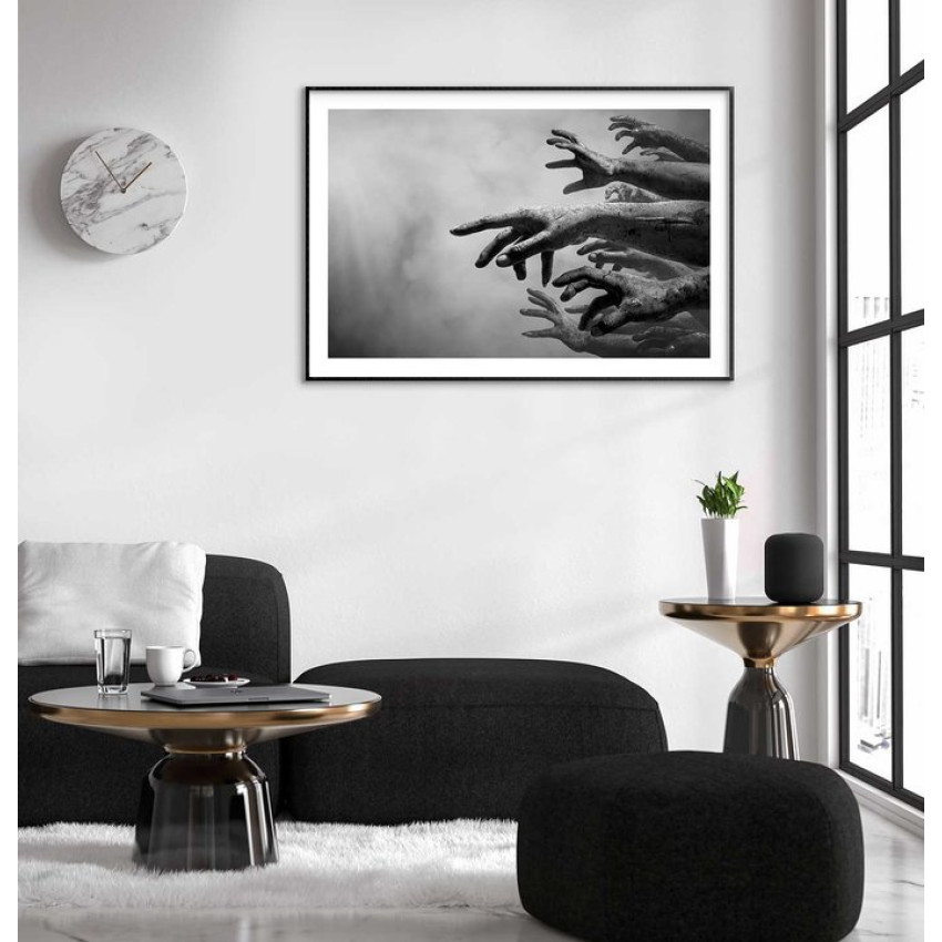 Zombie hands - Svartvit plansch