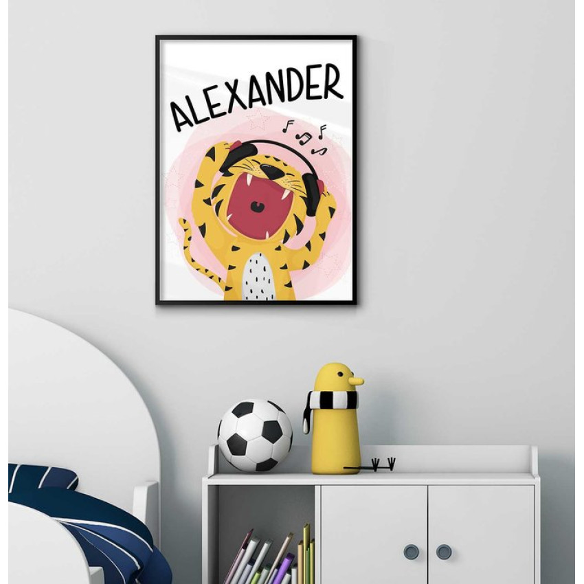 Tiger & musik - Personlig barntavla