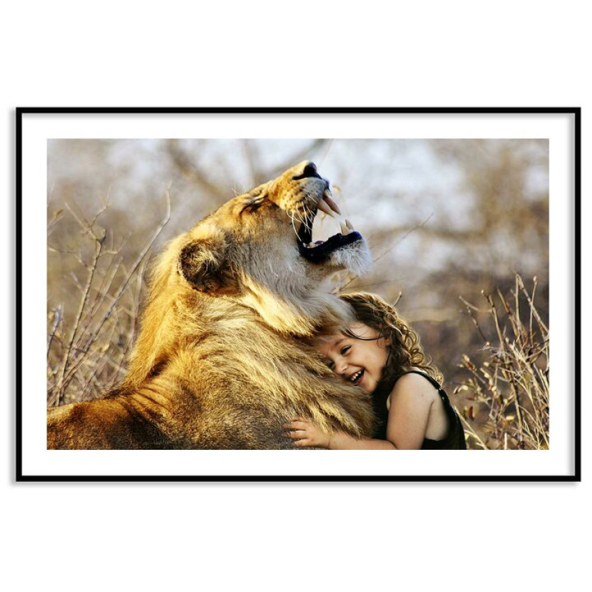 Lejon & flicka - Djurposter