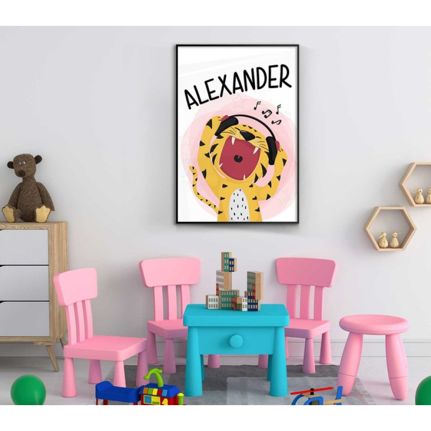 Tiger & musik - Personlig barntavla