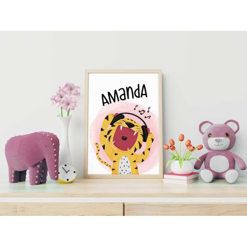 Tiger & musik - Personlig barntavla