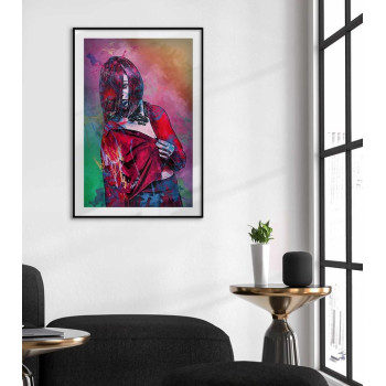 Abstract colorful painting of a woman - Poster