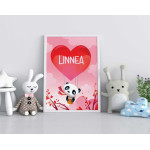 Panda bear in air balloon - Kids personal poster