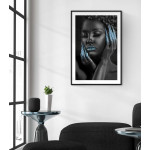 Fashion girl in teal - Abstract poster