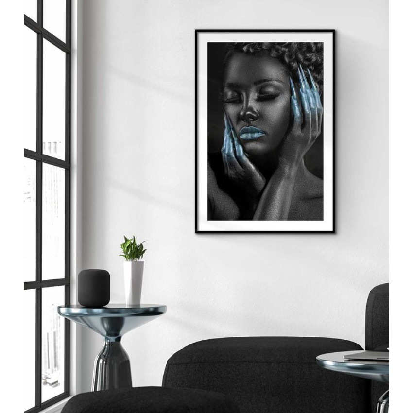 Fashion girl in teal - Abstract poster