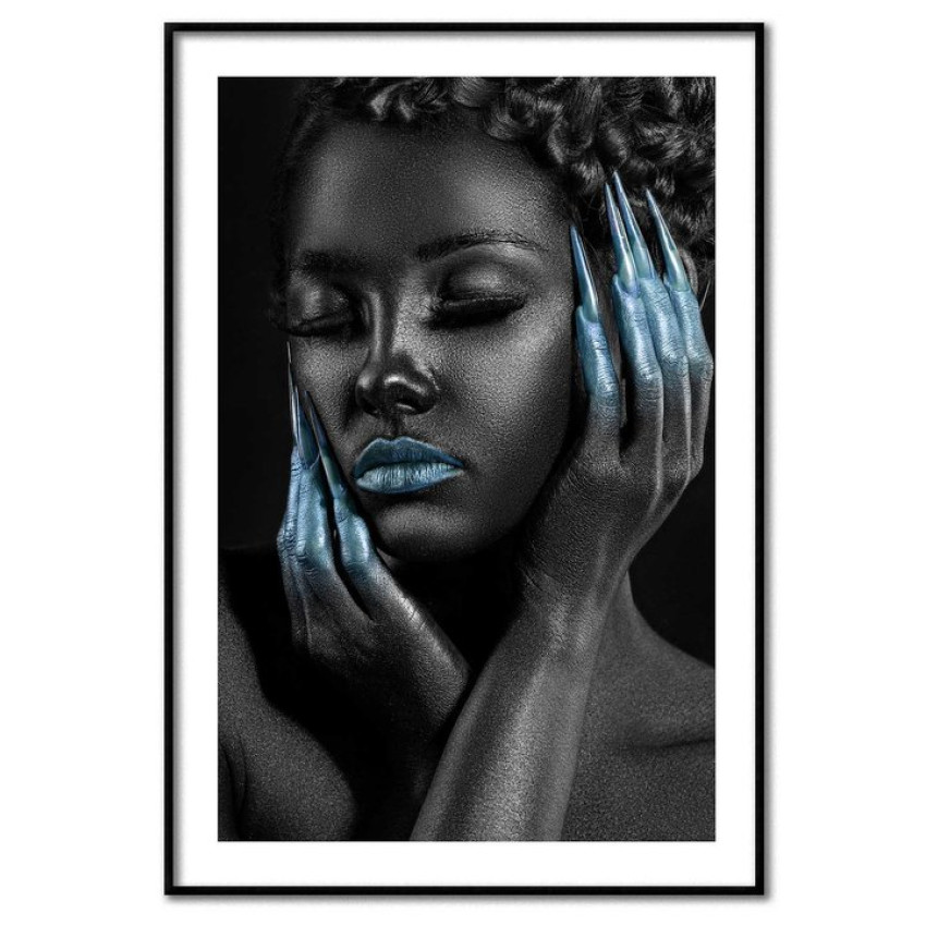 Fashion girl in teal - Abstract poster