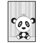 Panda björn - Trendig & svartvit barntavla