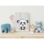 Panda björn - Trendig & svartvit barntavla