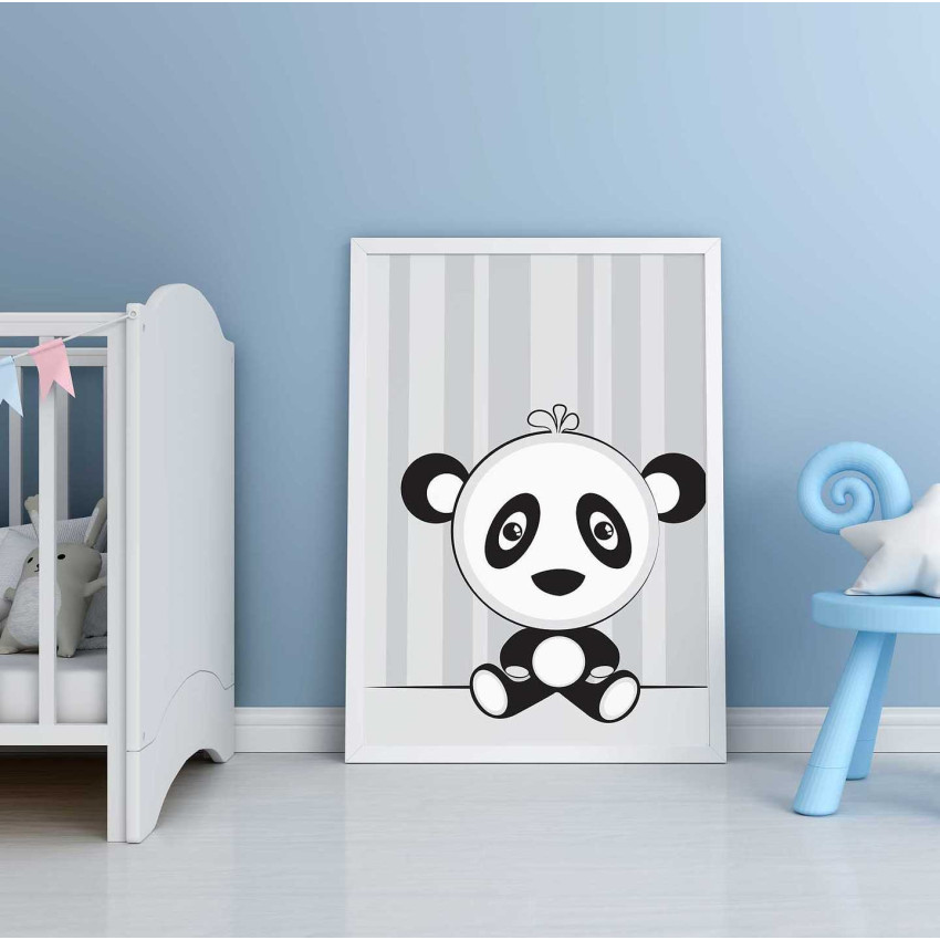 Panda björn - Trendig & svartvit barntavla