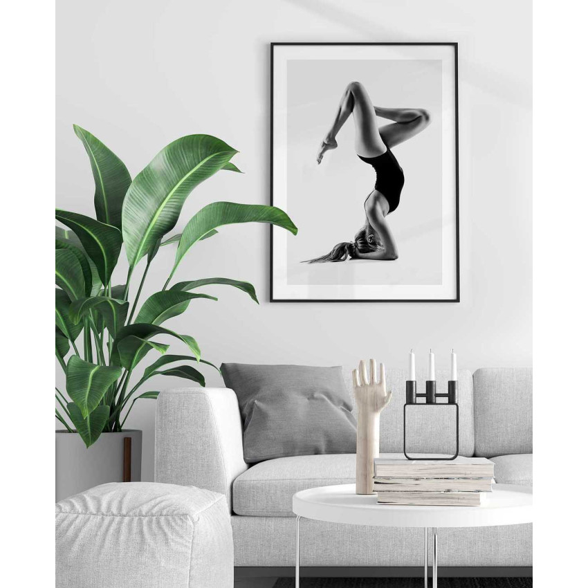 Yoga kvinna - Svartvit poster