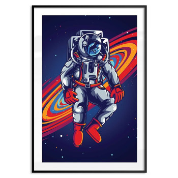 Färgglad astronaut - Simpel barntavla