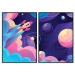 Space & spaceship - Kids room poster