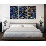 Abstrakt stad - Uppdelad tavla i tre delar