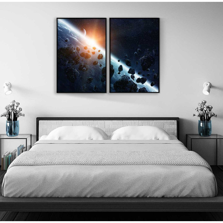 Space & astroids - Poster in two pieces