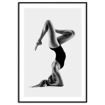 Yoga woman - Black and white poster