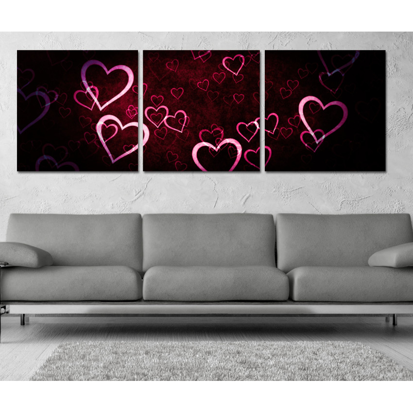 A Bunch of Hearts - Poster in Three Pieces