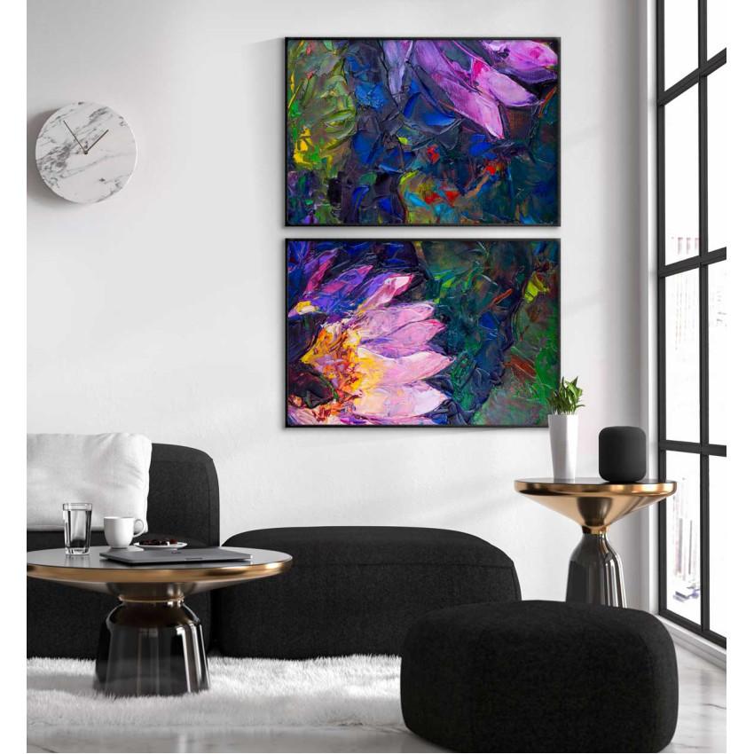 Abstrakt m&aring;lning poster 50x70 x 2