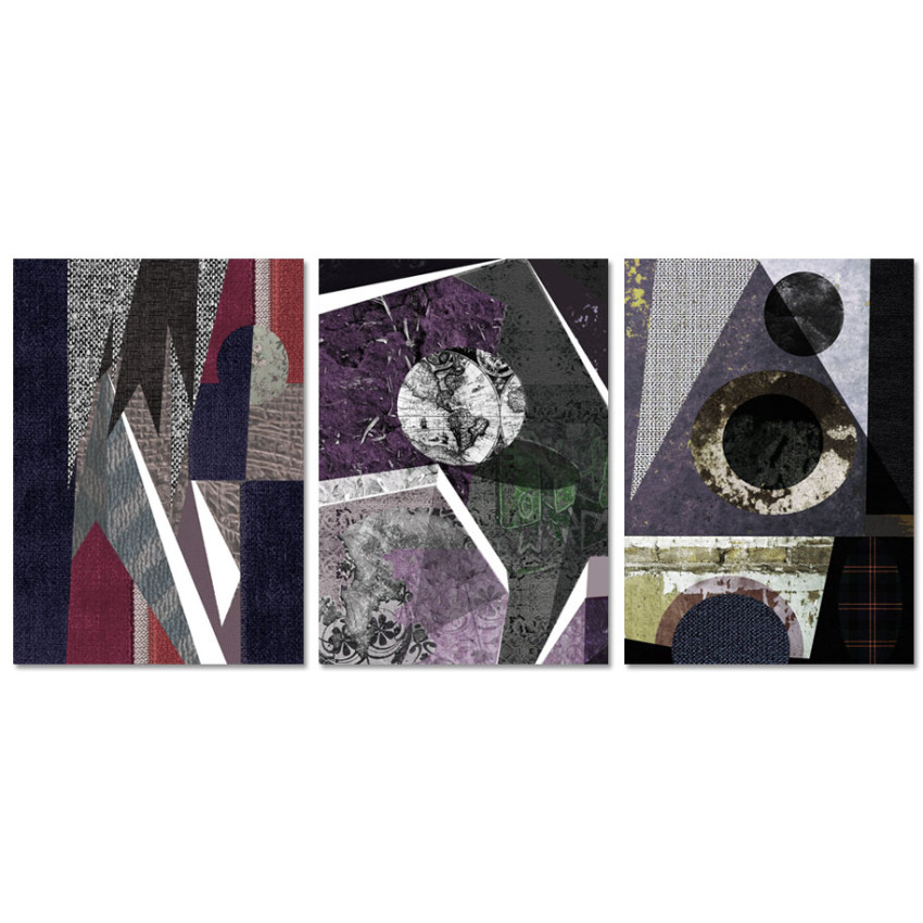 Abstrakt Retro - Poster i Tre delar