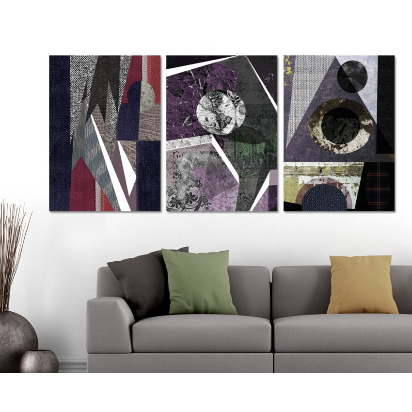 Abstrakt Retro - Poster i Tre delar