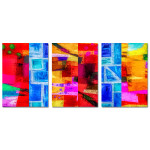 Abstrakt & f&auml;rgglatt - Poster tavla i tre delar