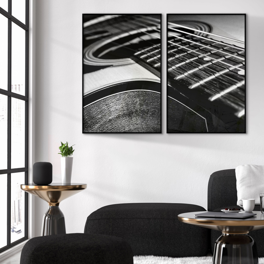 Acoustic guitar 50x70cm x 2 abstract poster